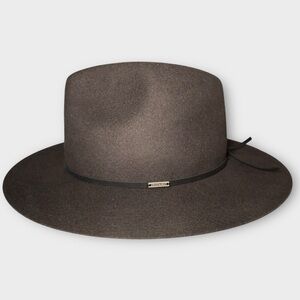 NWT Brixton Dark Brown Hat with Black Trim
